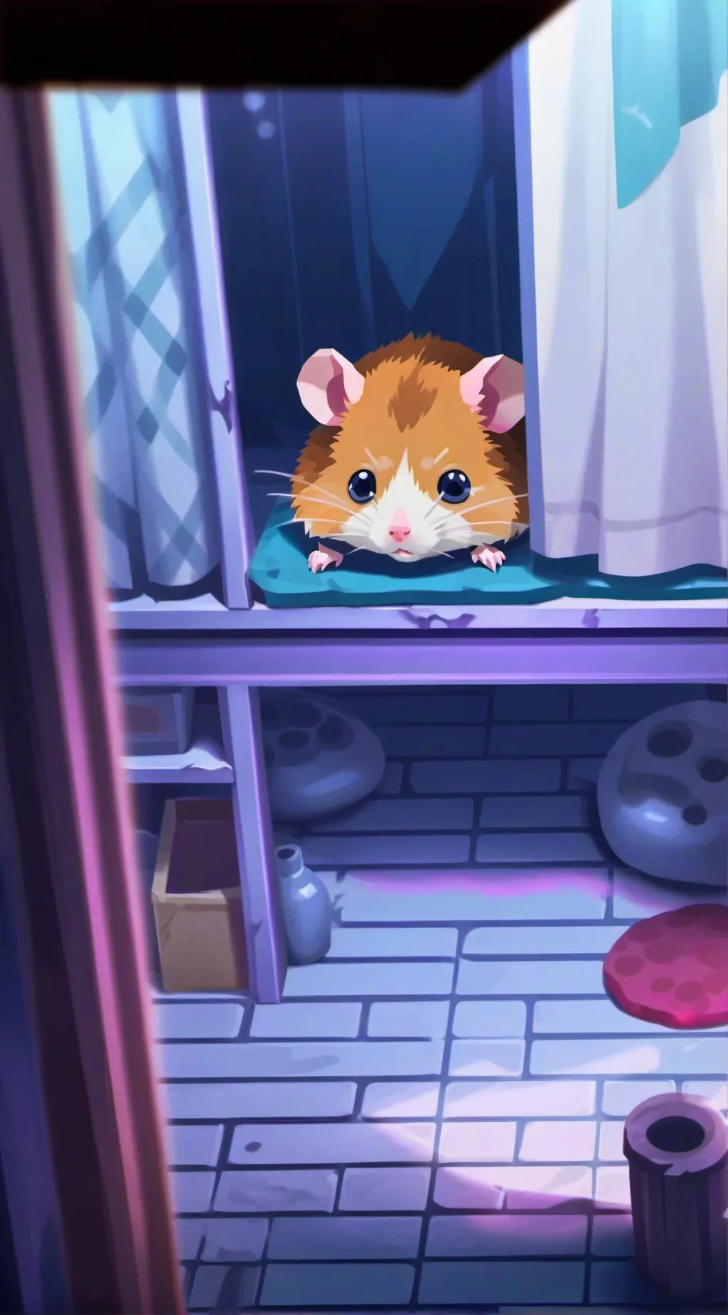 ai character: sad hamster background
