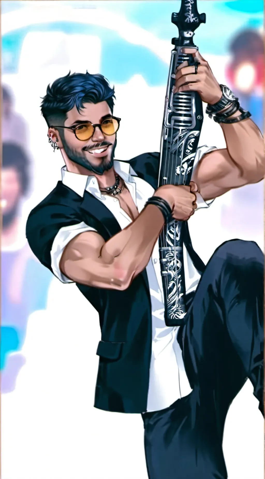 ai character: Ein from Aphmau background