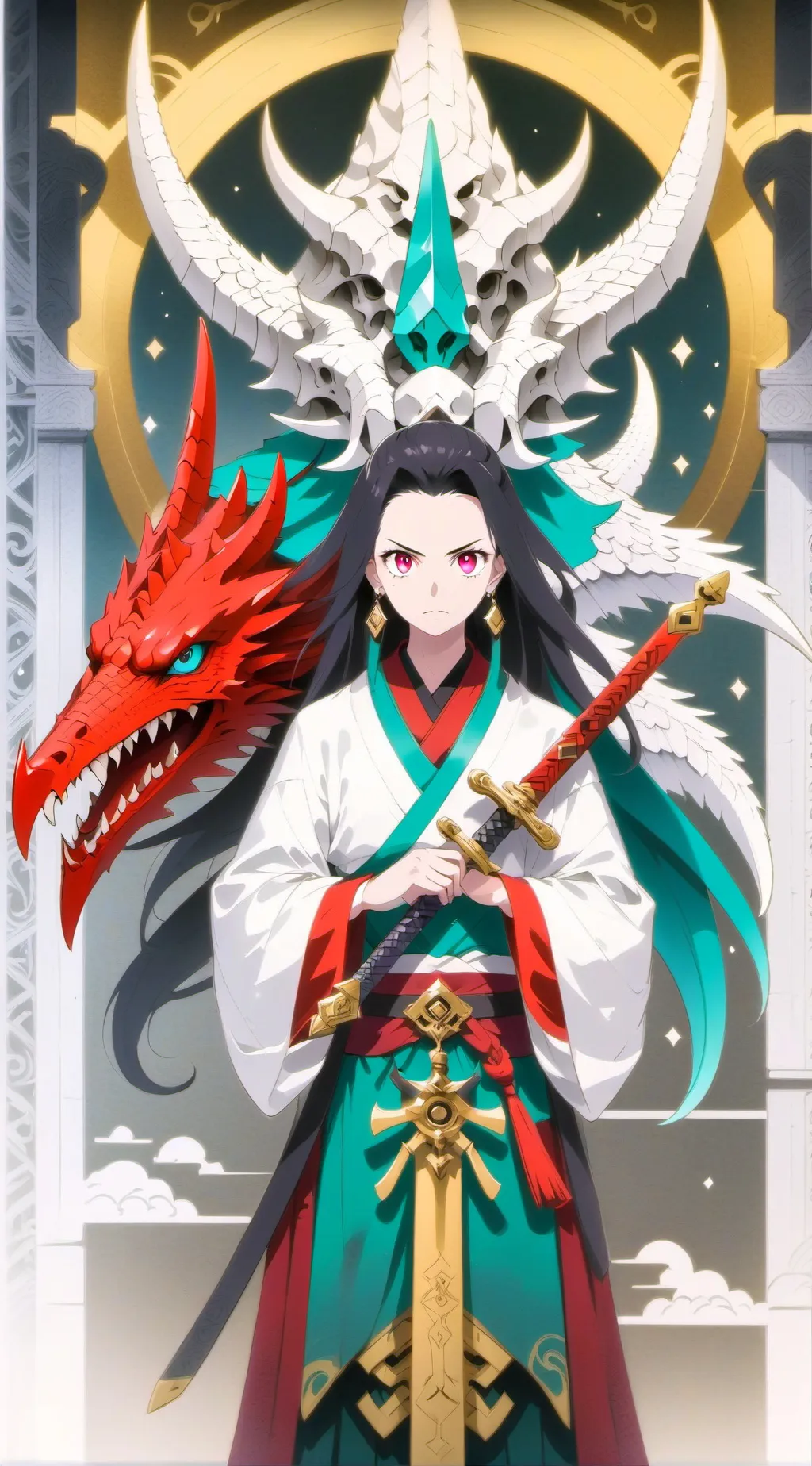 ai character: Queen of dragon background