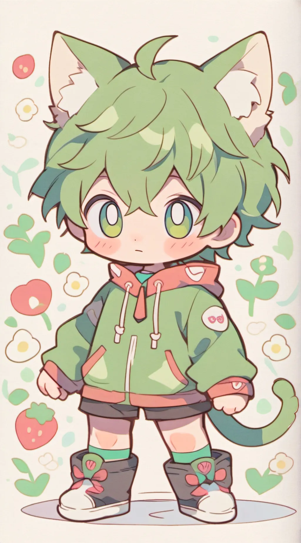 ai character: stray kitten  background