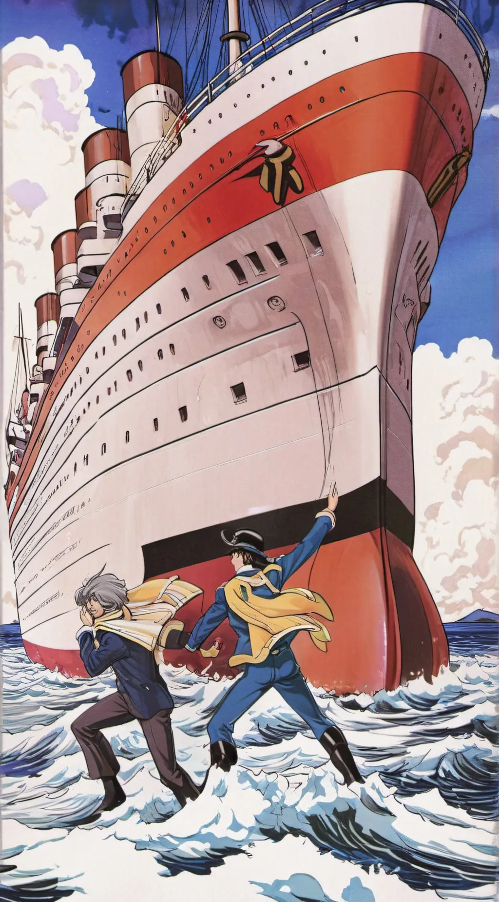 ai character: The yell red ship  background