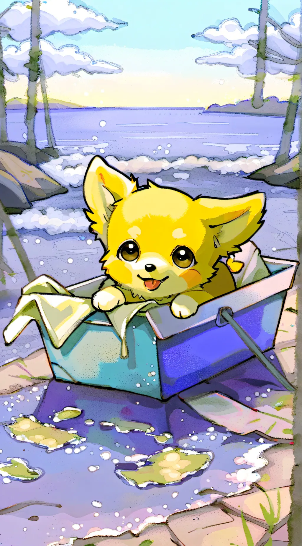 ai character: Chicken nugget background