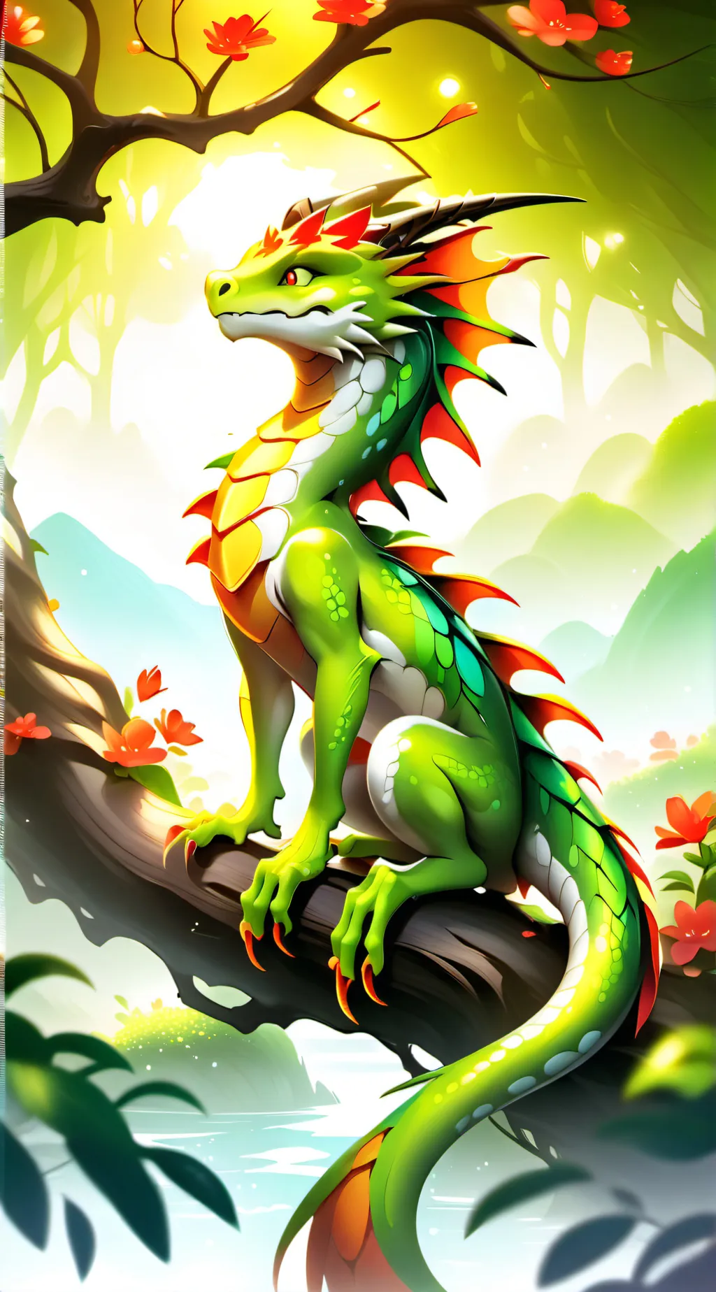 ai character: Nature Dragon  background