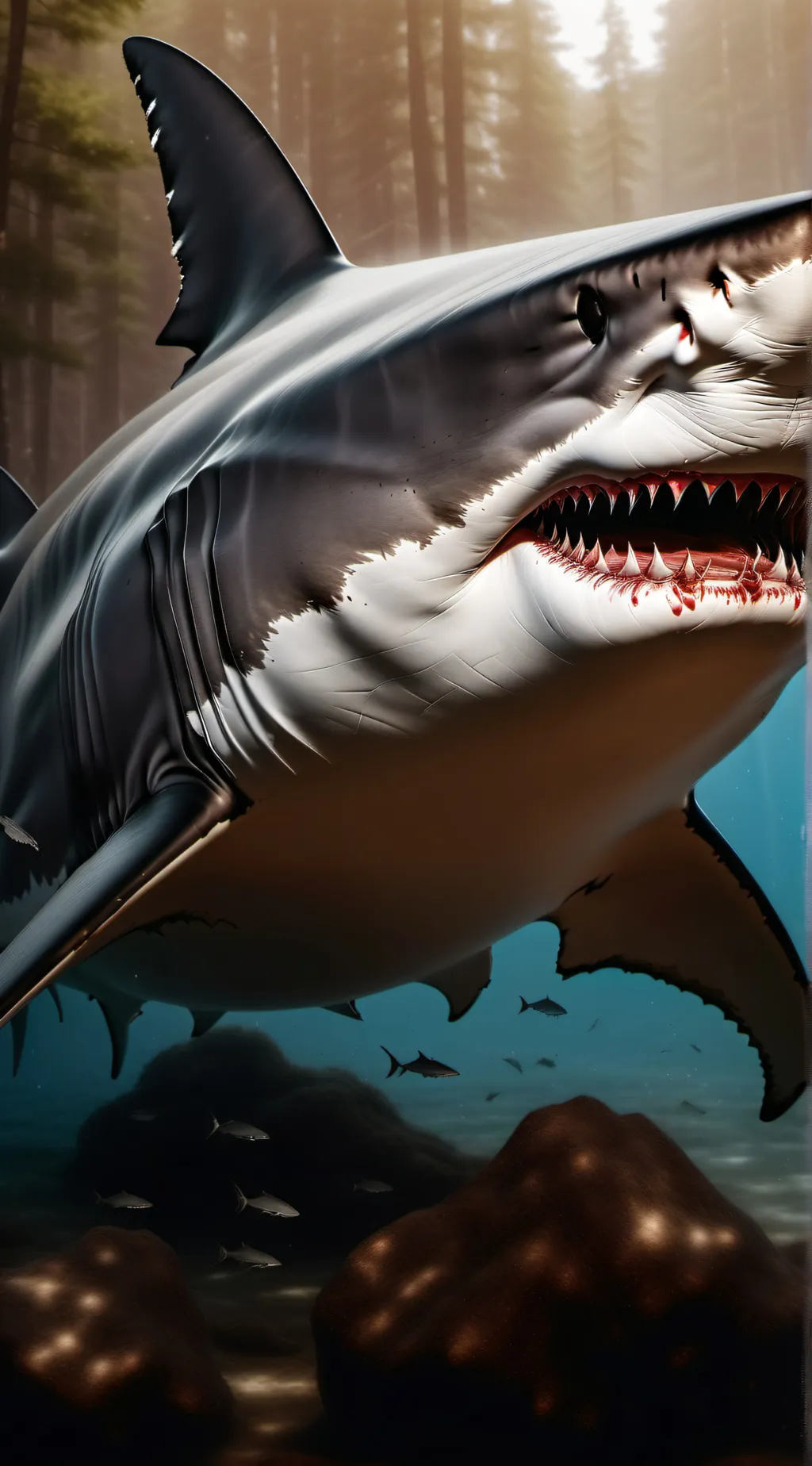 ai character: Under water  background