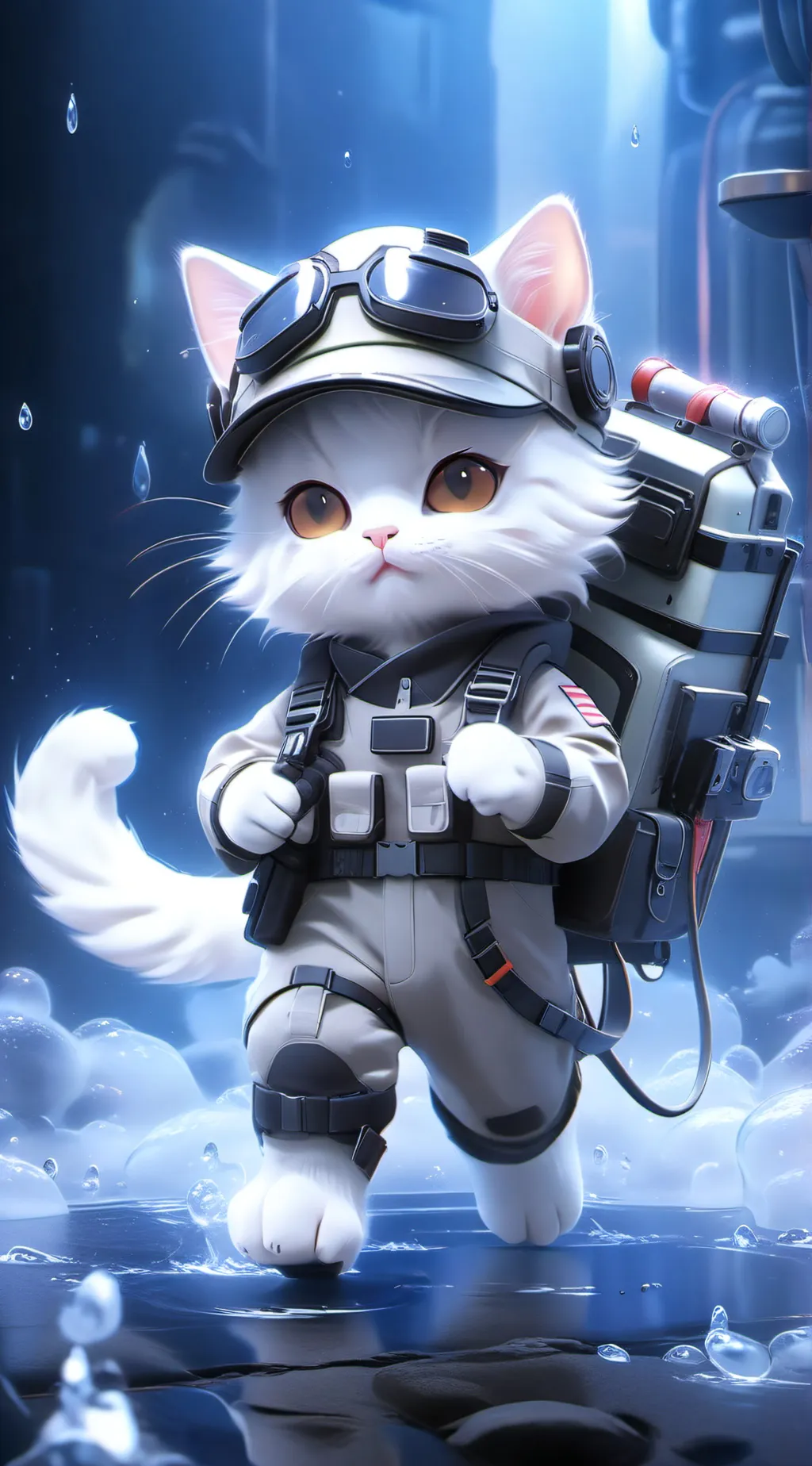 ai character: Ghostbuster Kitten background