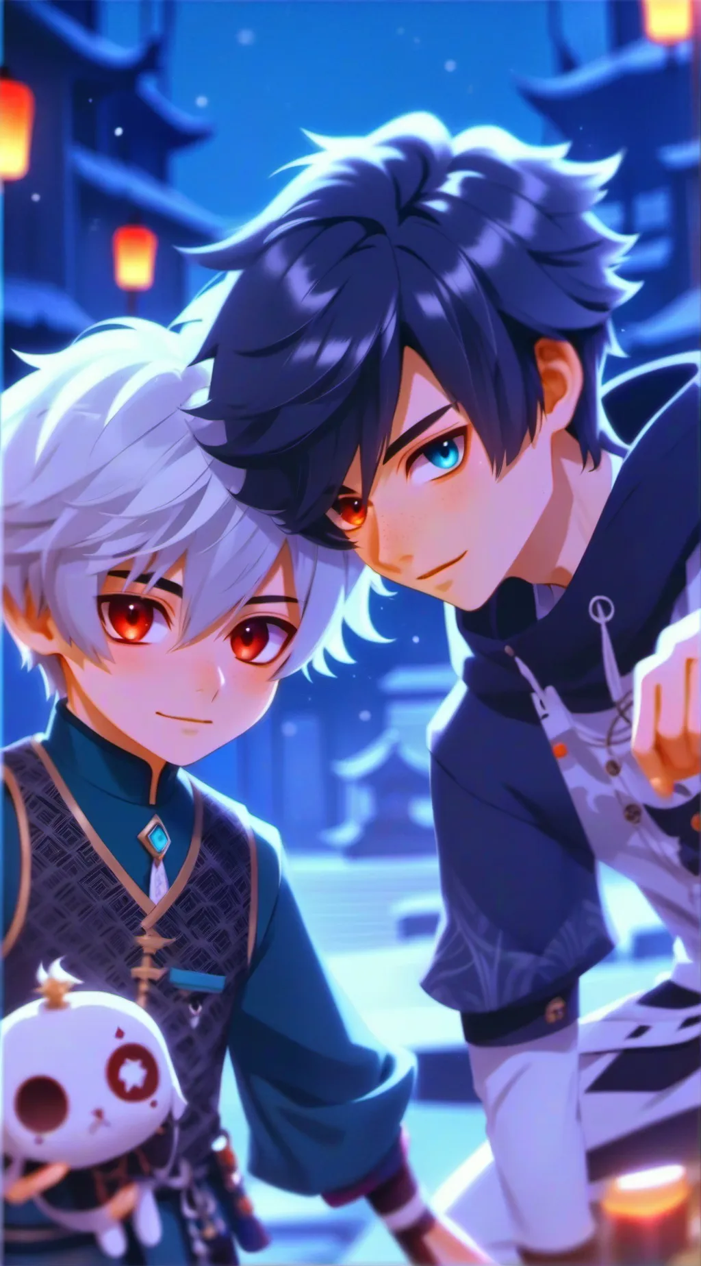 ai character: Adam and snow background