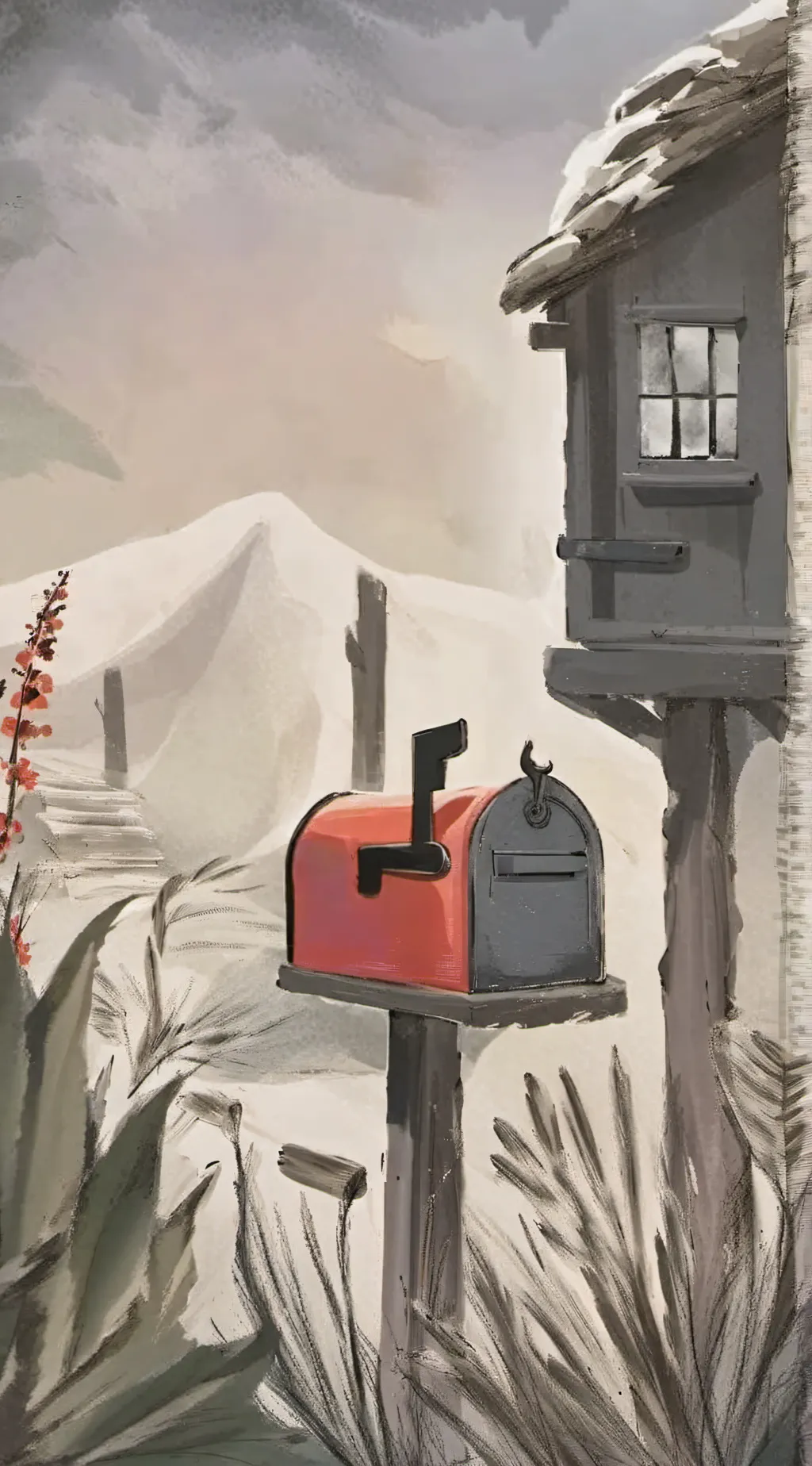 ai character: mailbox background