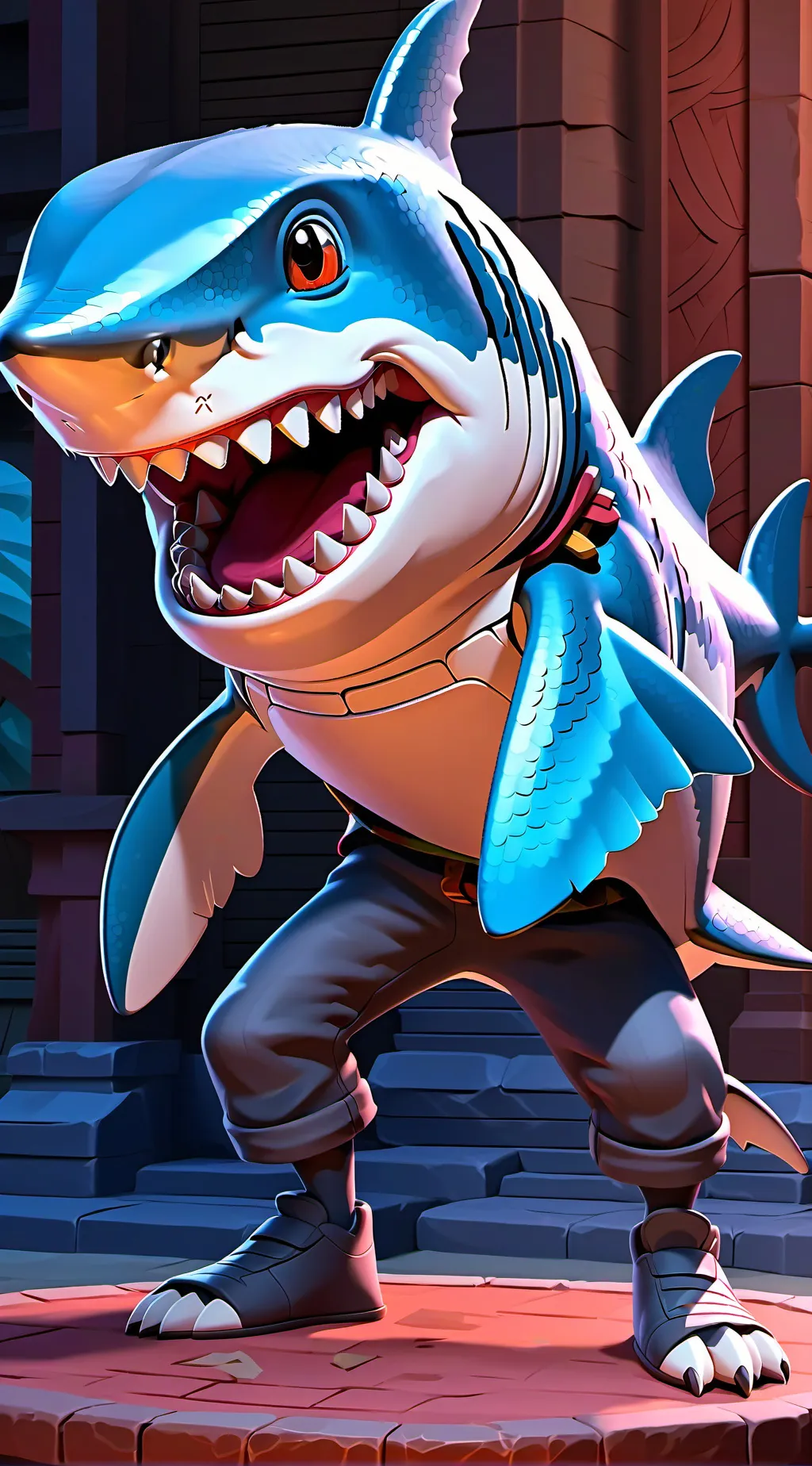 ai character: Reggie shark 2 background