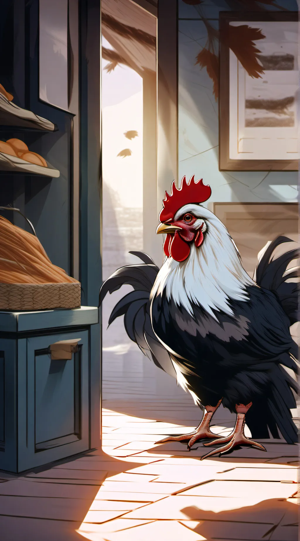 ai character: chicken background