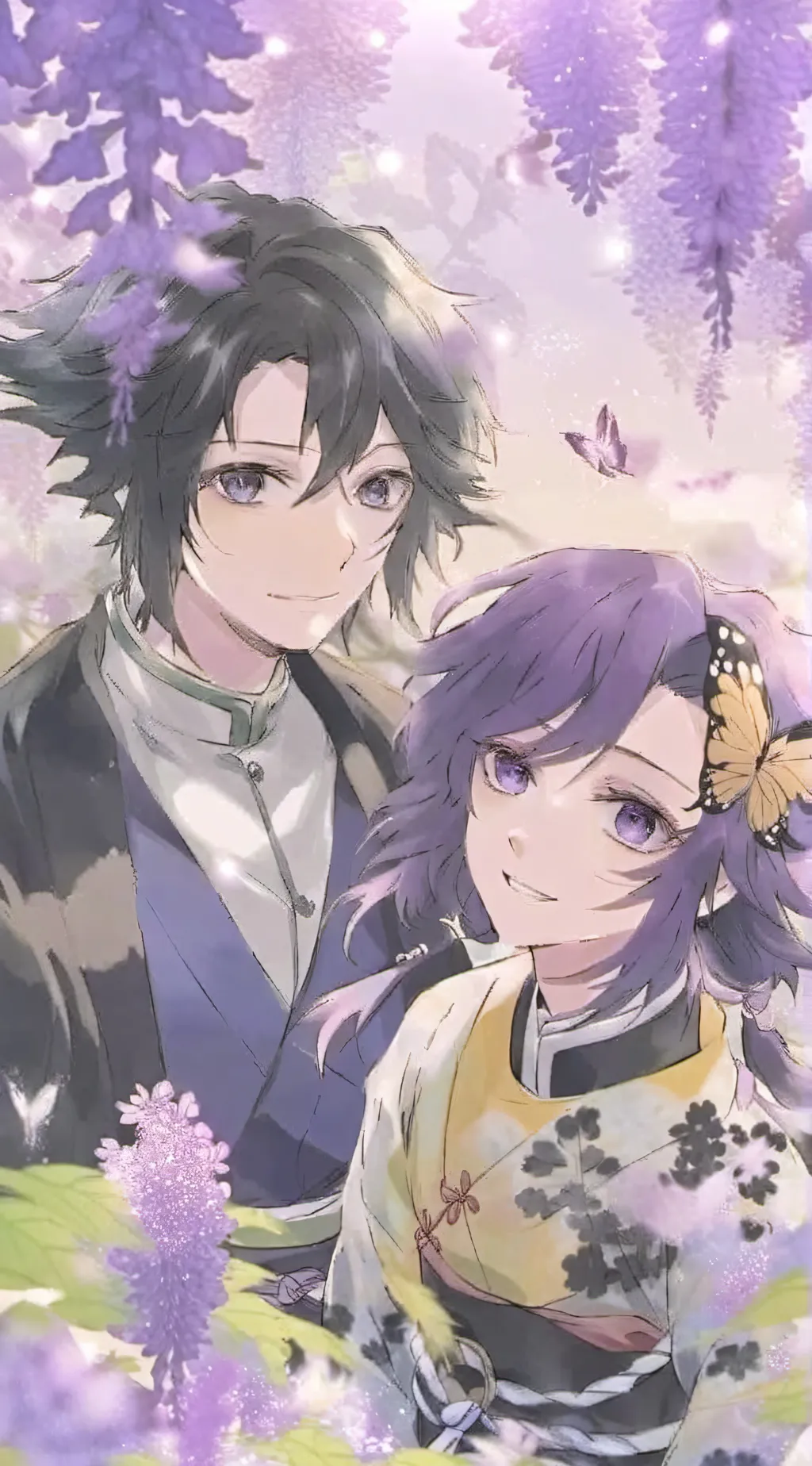 ai character: shinobu x Giyuu background