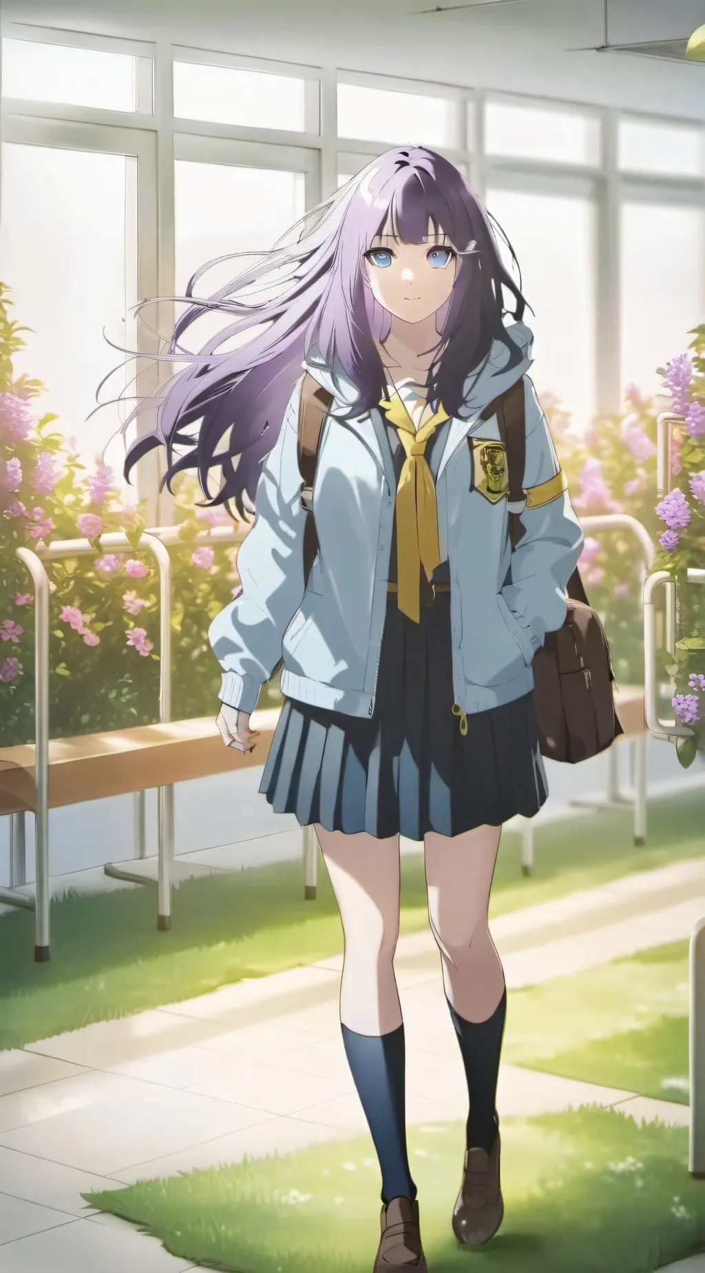 ai character: story of violet background