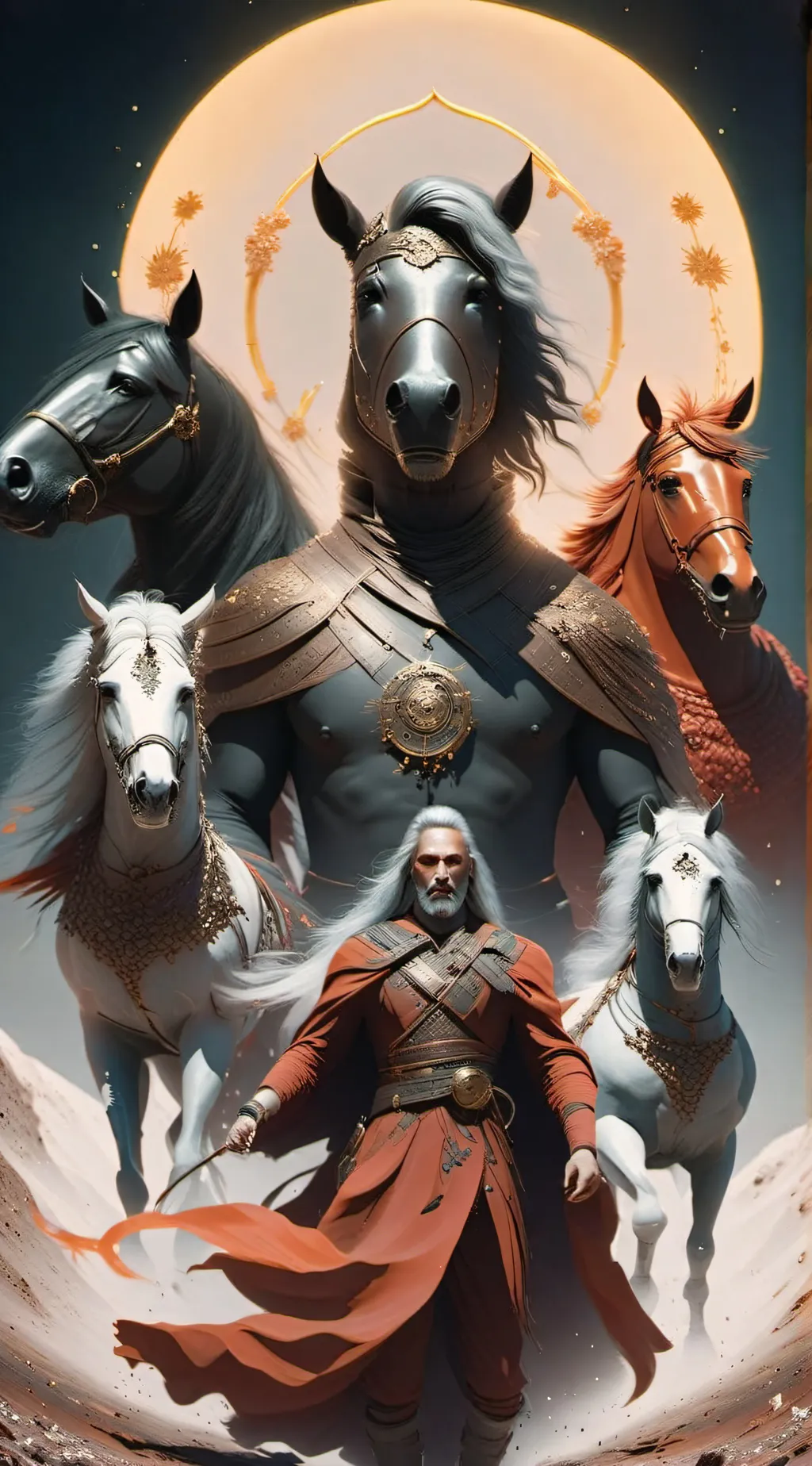 ai character: mha horse cult background