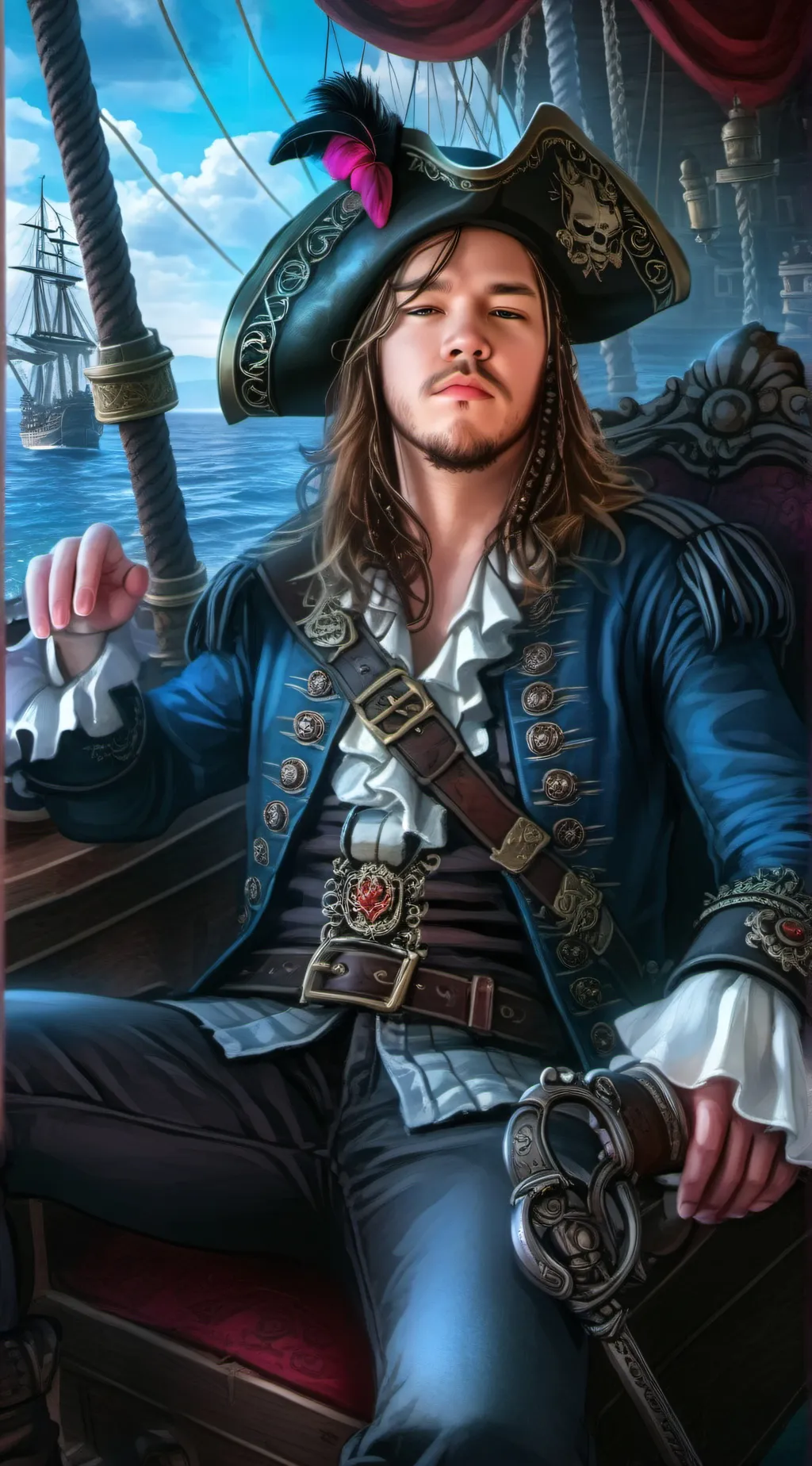 ai character: Fox the pirat King background