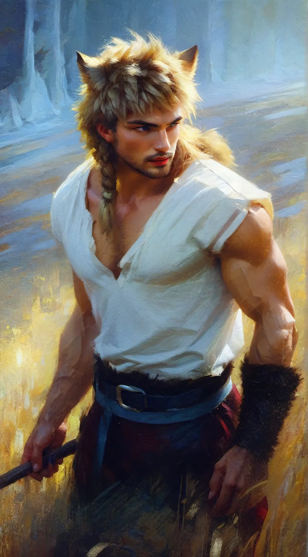 ai character: Silver background