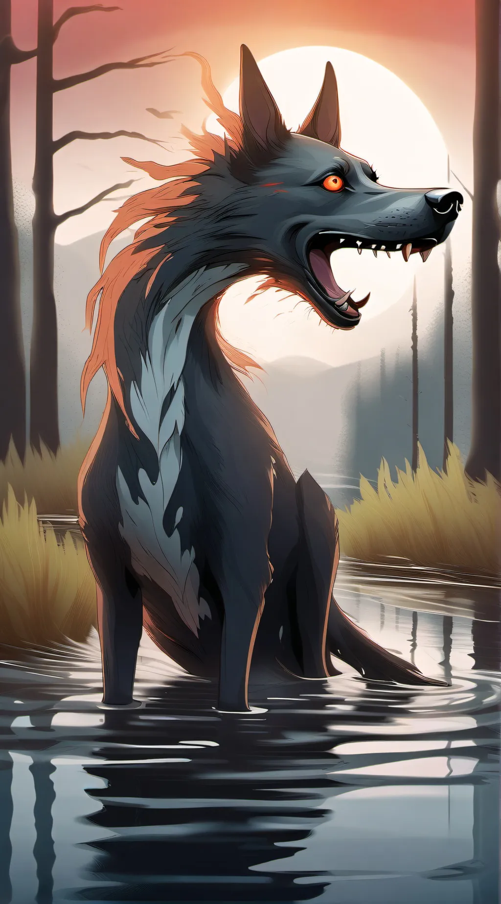 ai character: Mud dogs. background