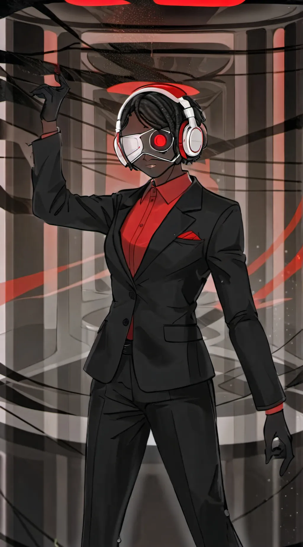 ai character: speaker women  background