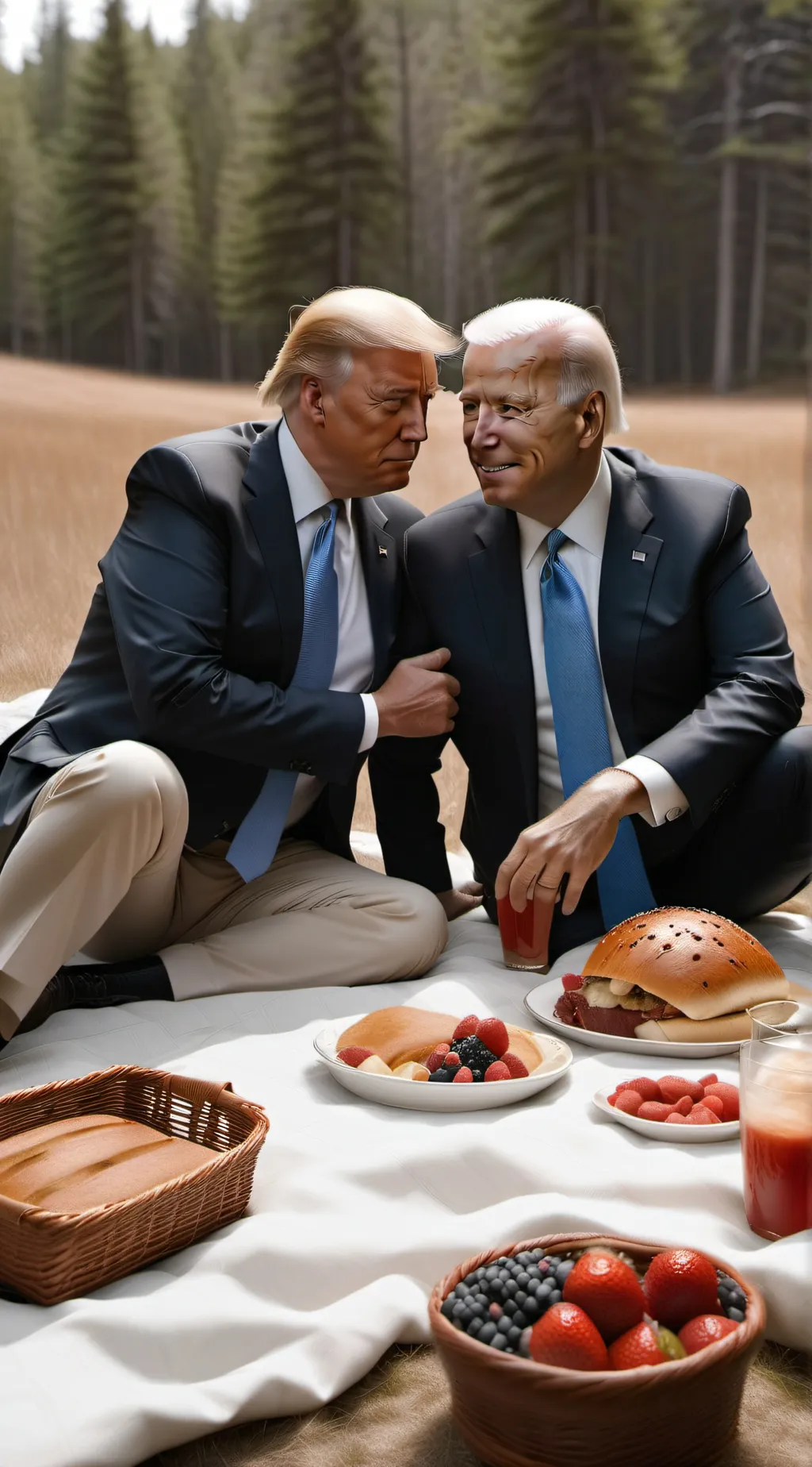 ai character: Biden + Trump  background