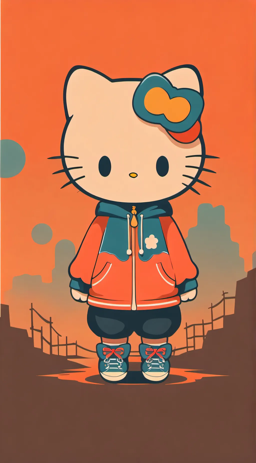 ai character: Hello kitty background