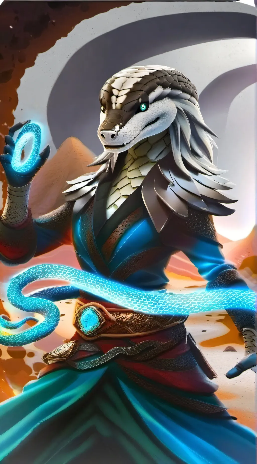 ai character: snake  background