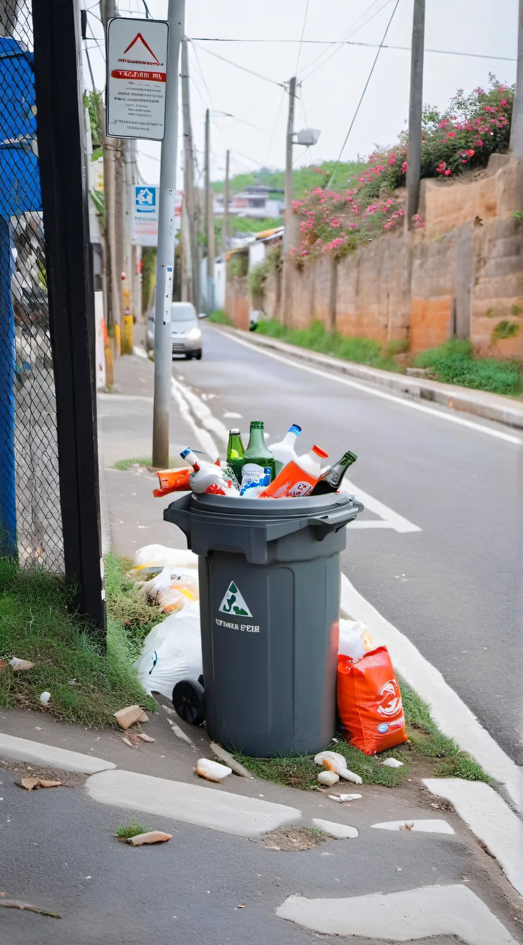 ai character: trash can  background