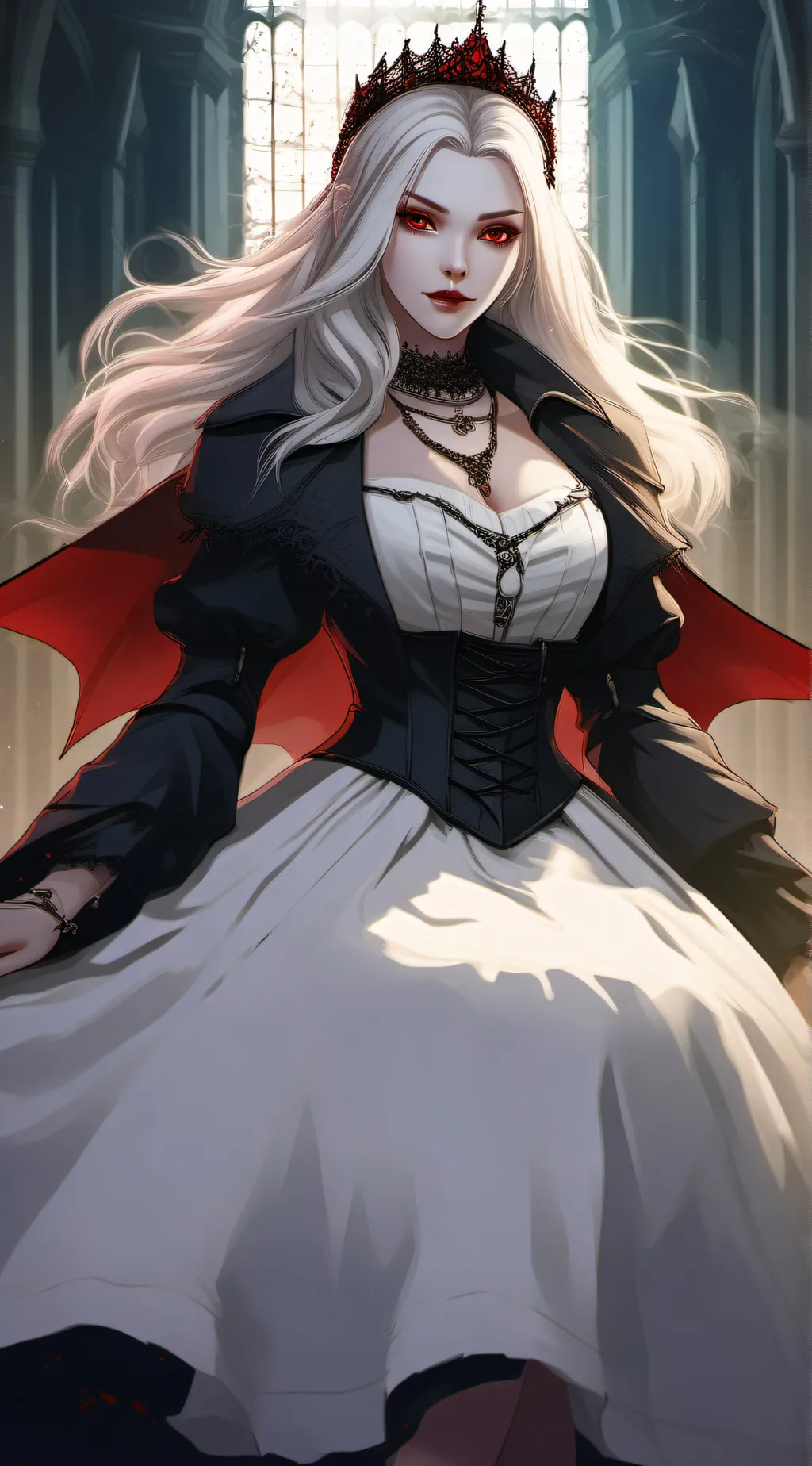 ai character: queen ella background