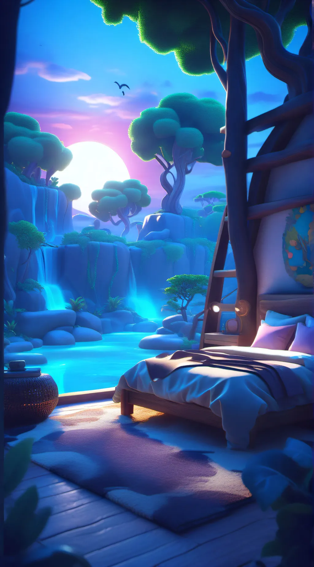 ai character: The sleepover background