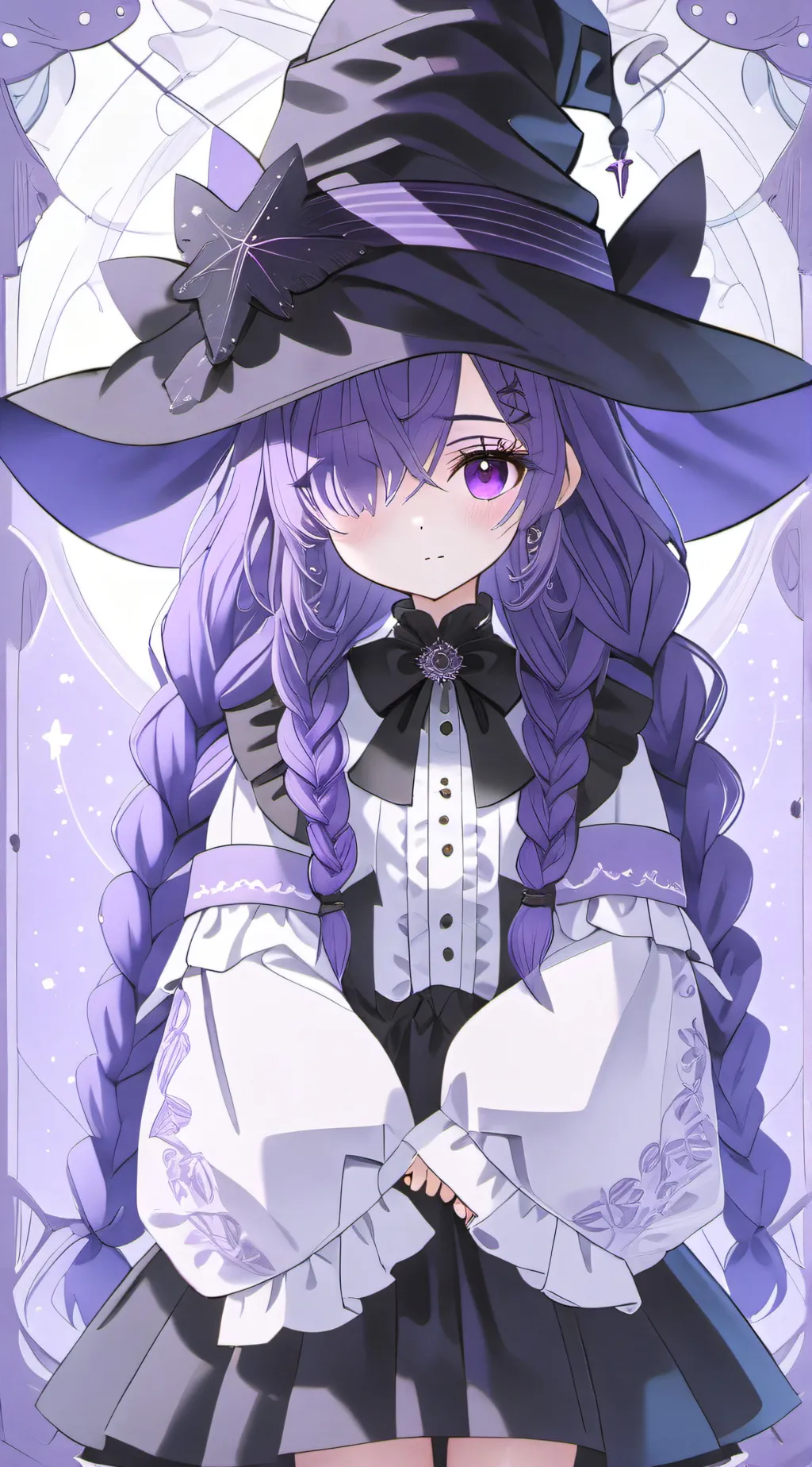 ai character: Violet background