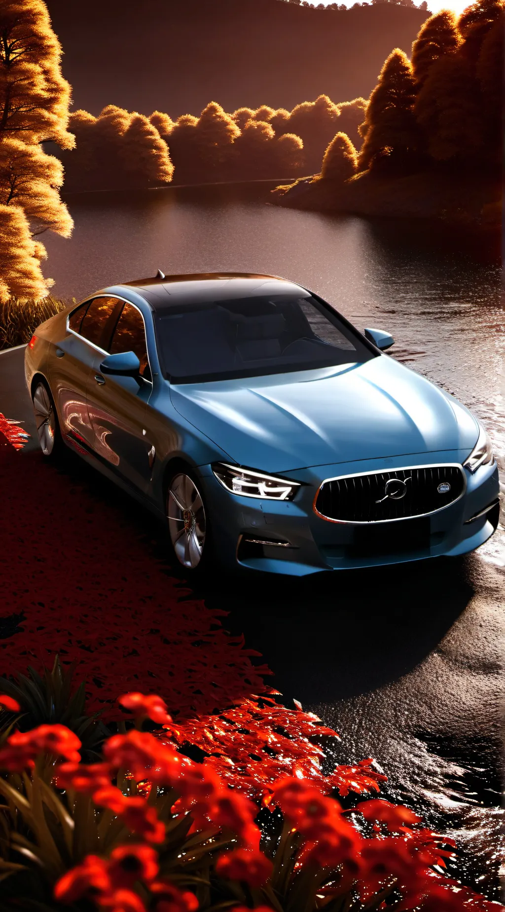 ai character: Hh road trip background