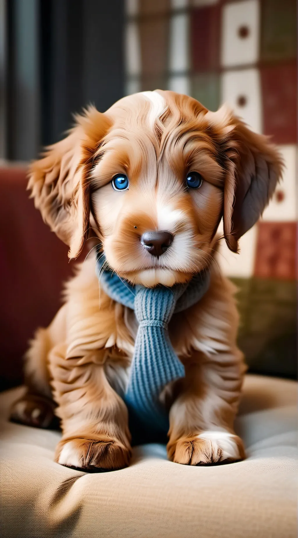 ai character: waffle (puppy) background