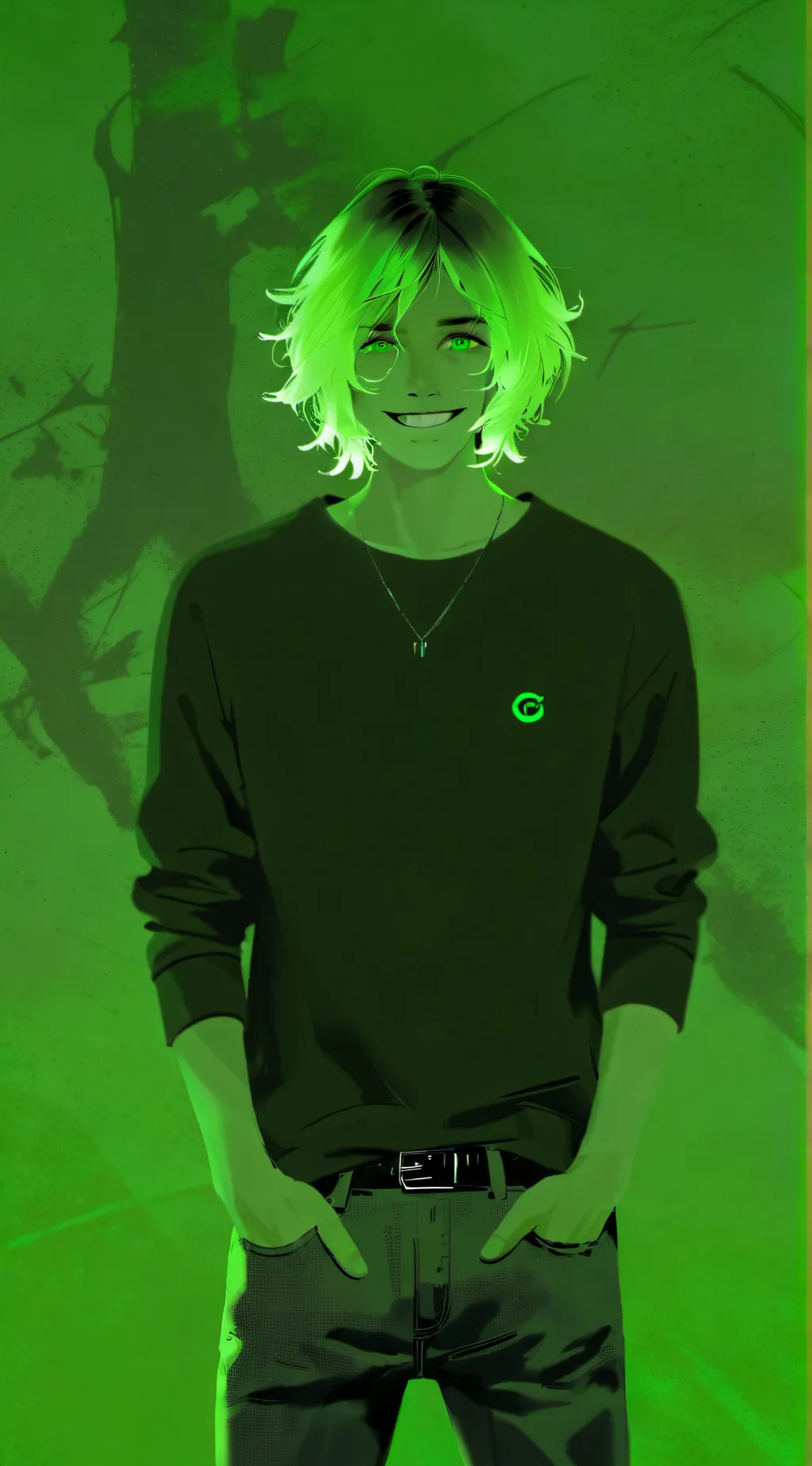 ai character: glitch David background