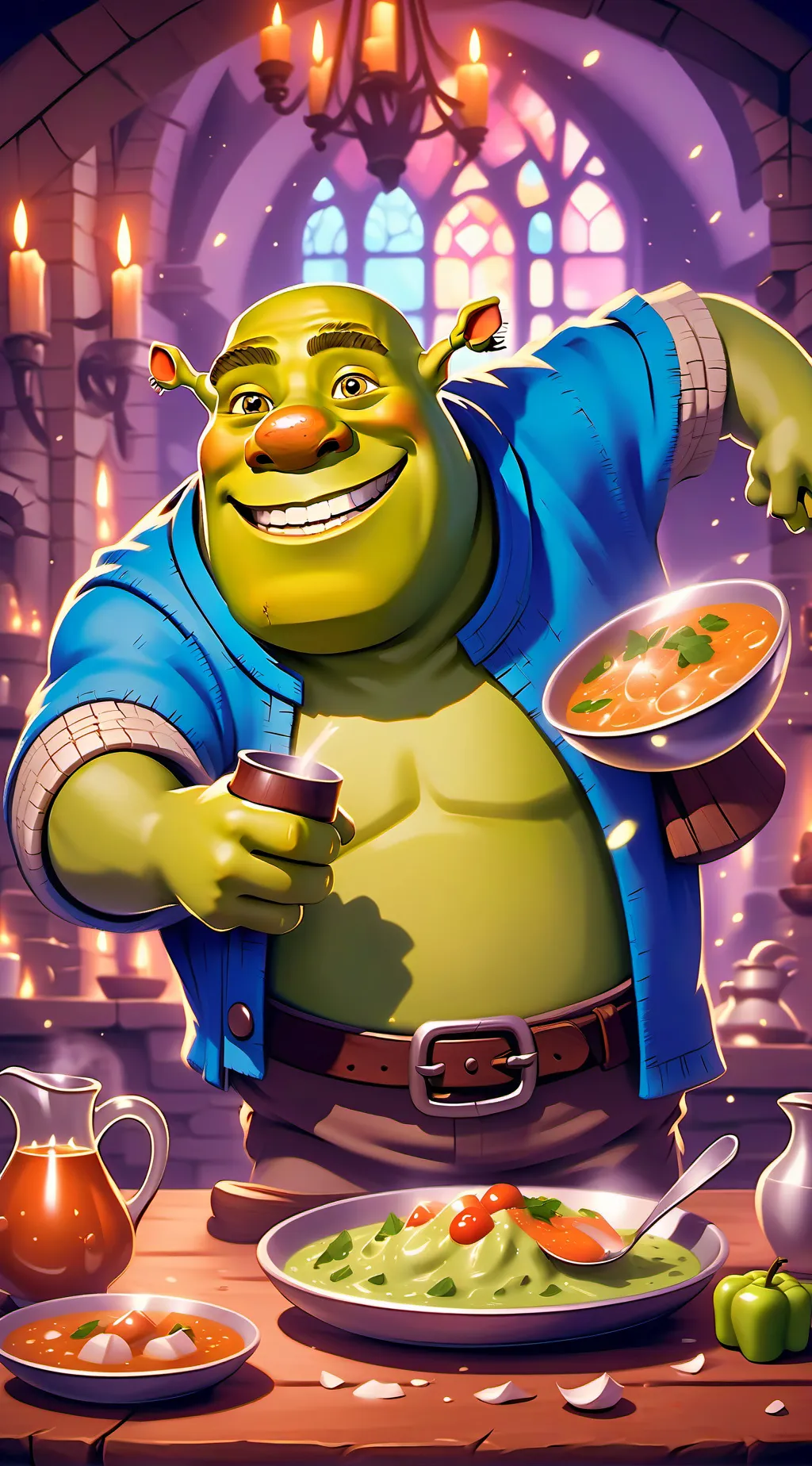 ai character: shrek background