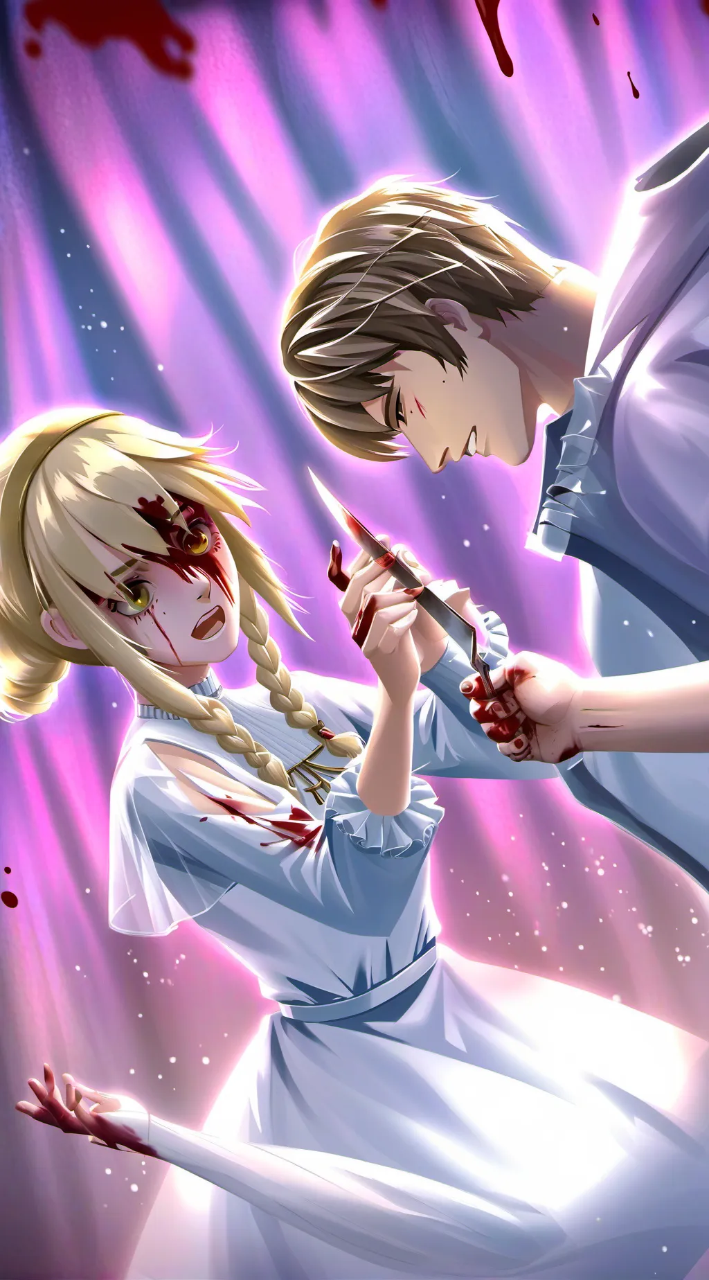 ai character: Liam and Crystal.  background