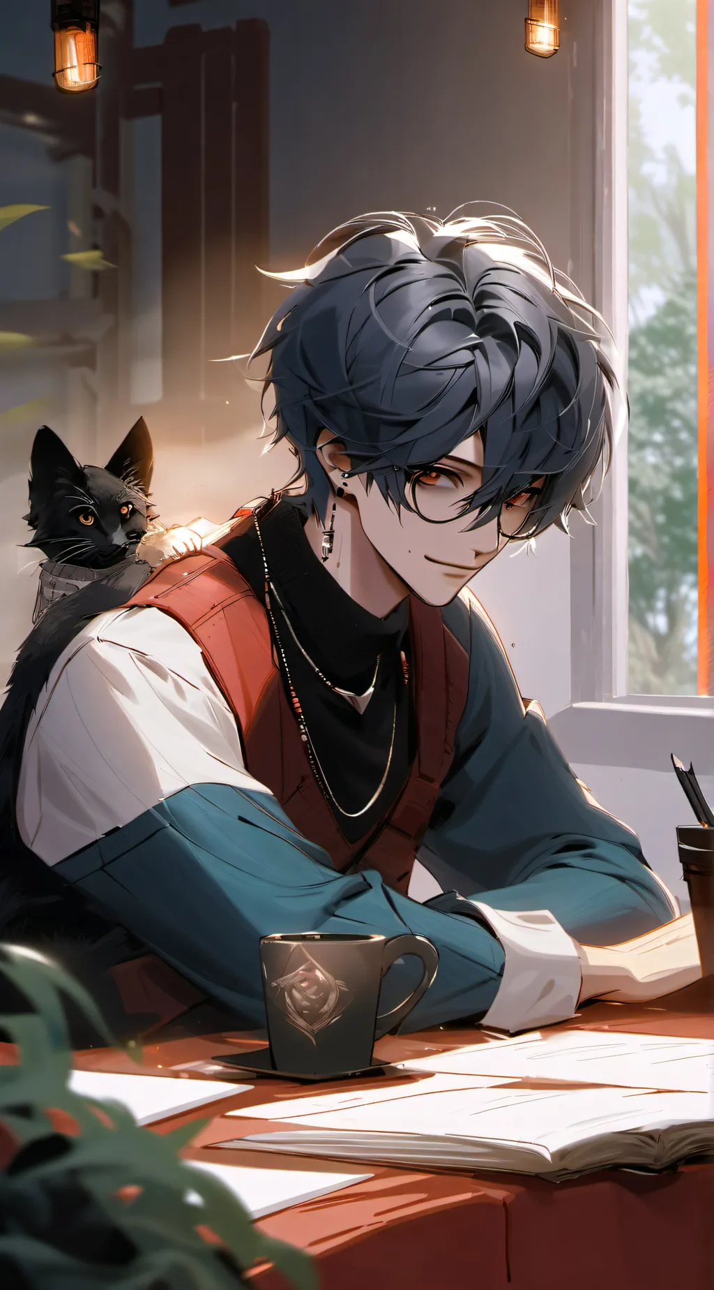 ai character: sky background