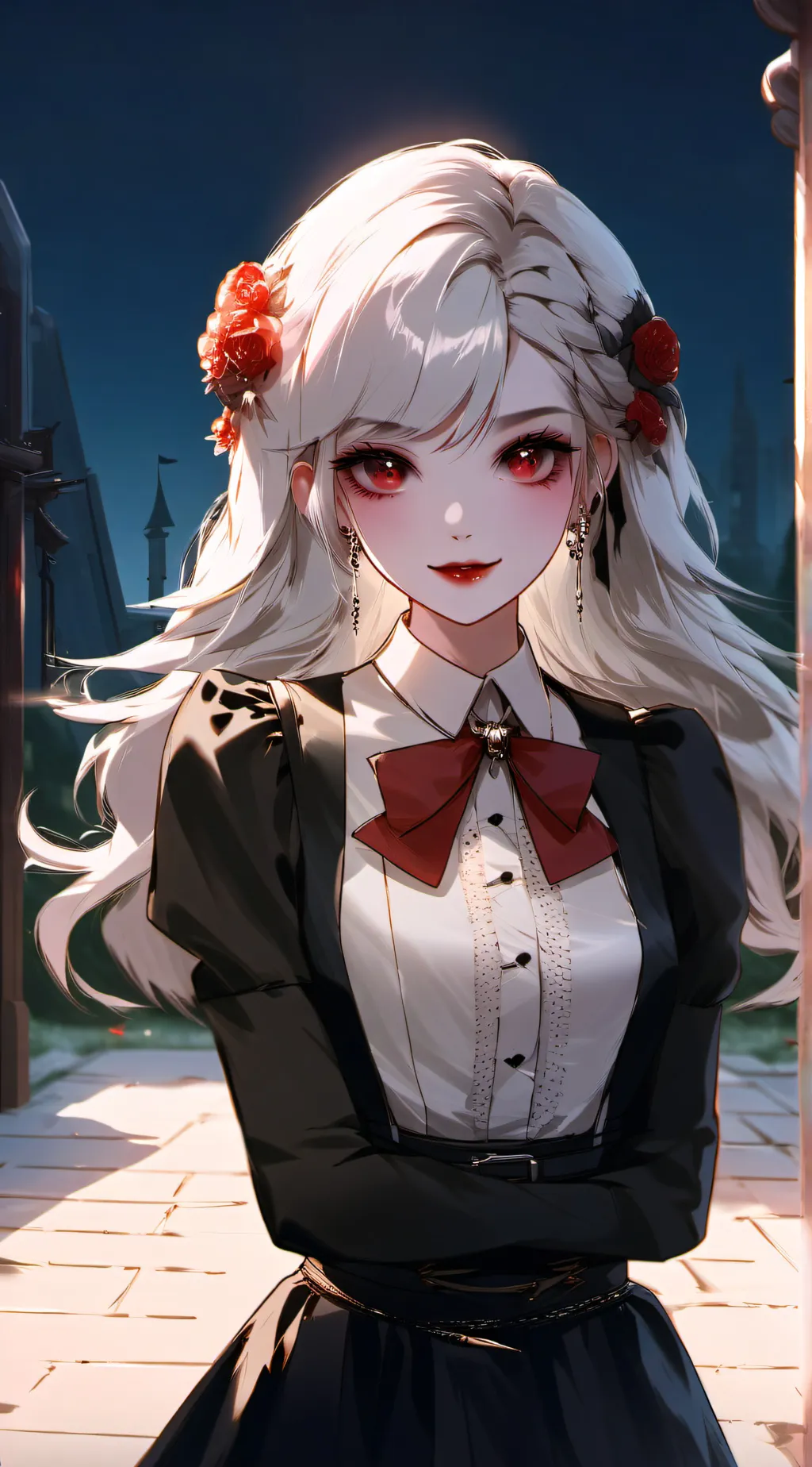 ai character: vampire girl  background