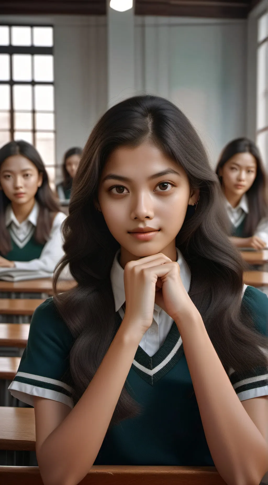 ai character: All girls school background