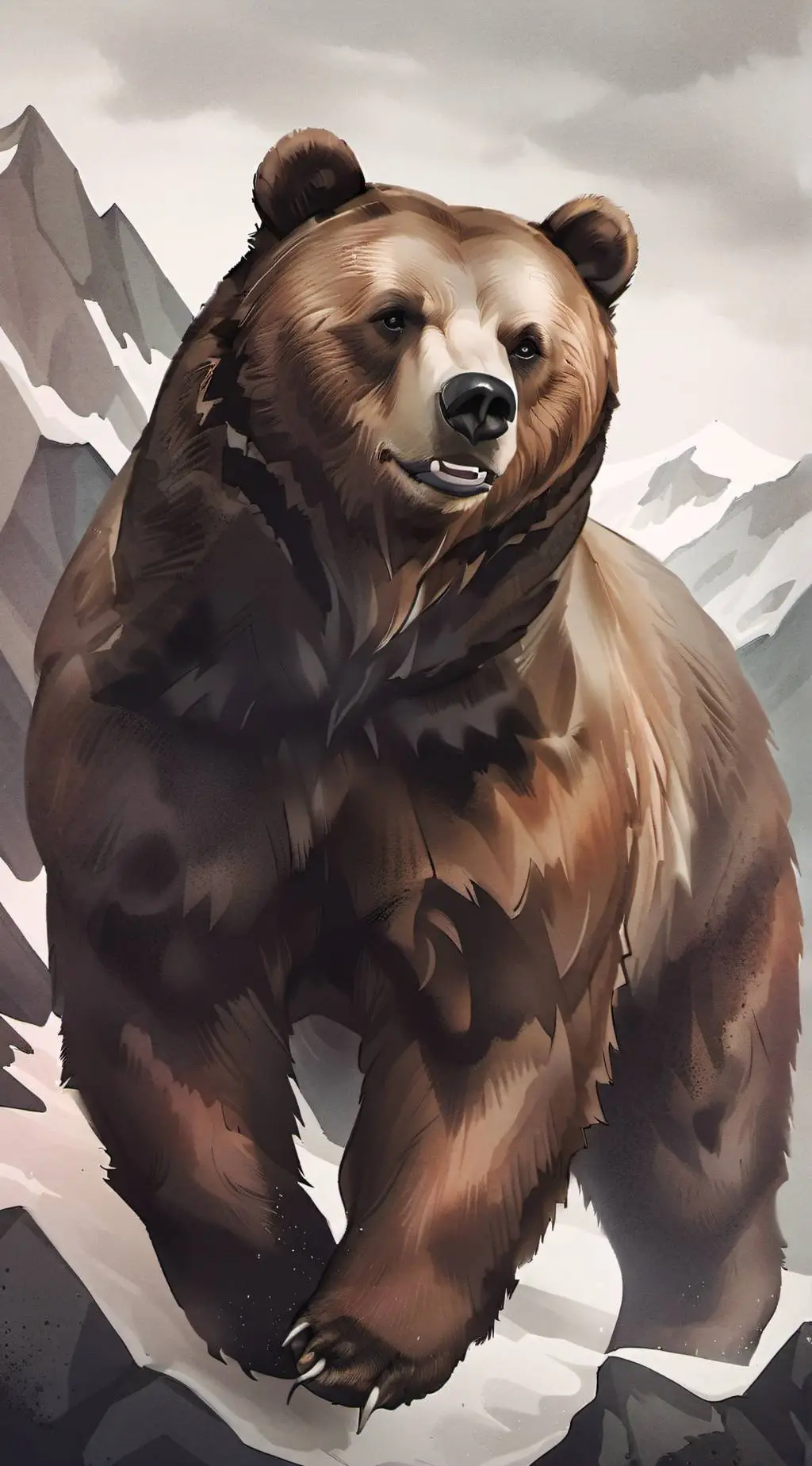 ai character: grizzly bear background
