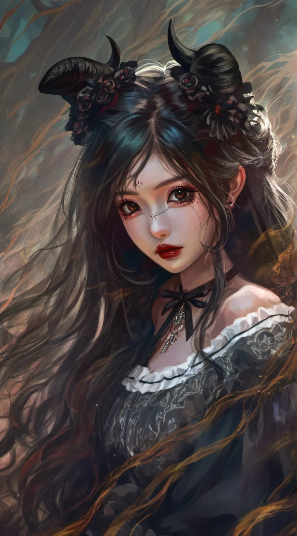 ai character: Mag🩵💜🩷🖤 background