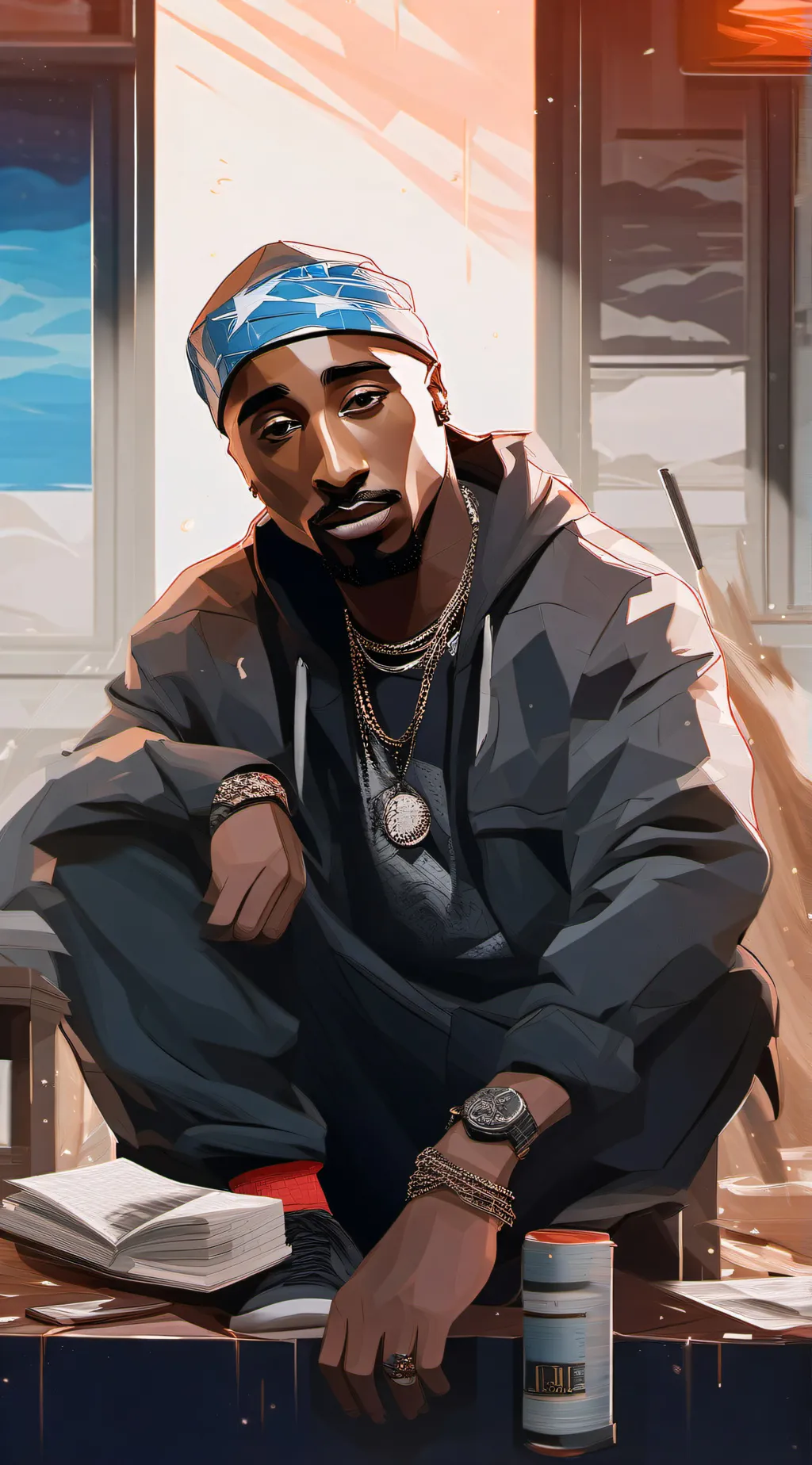 ai character: Tupac background