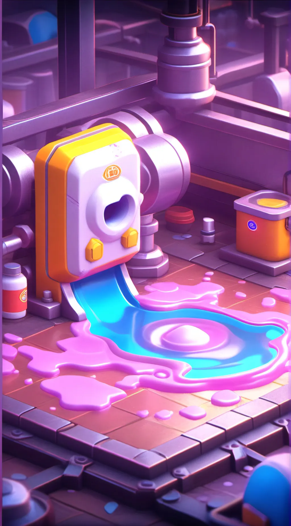 ai character: furry factory background