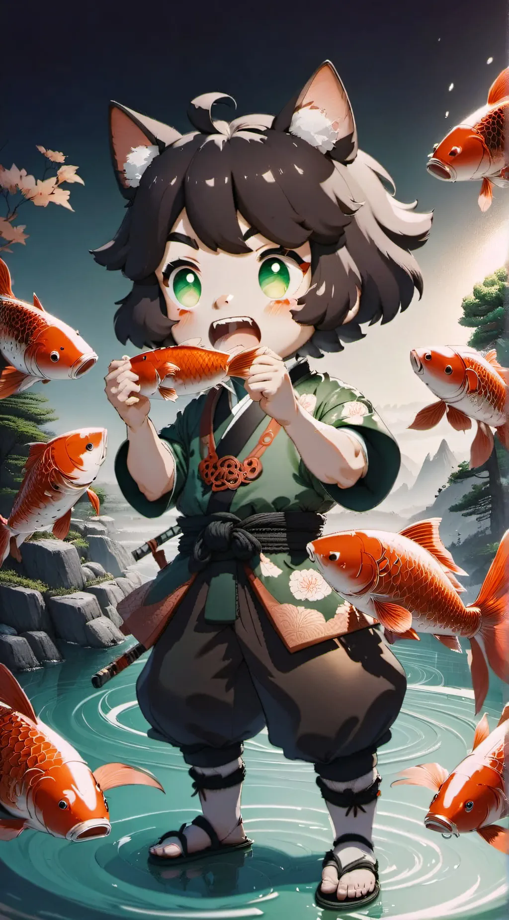 ai character: 罗小黑 background