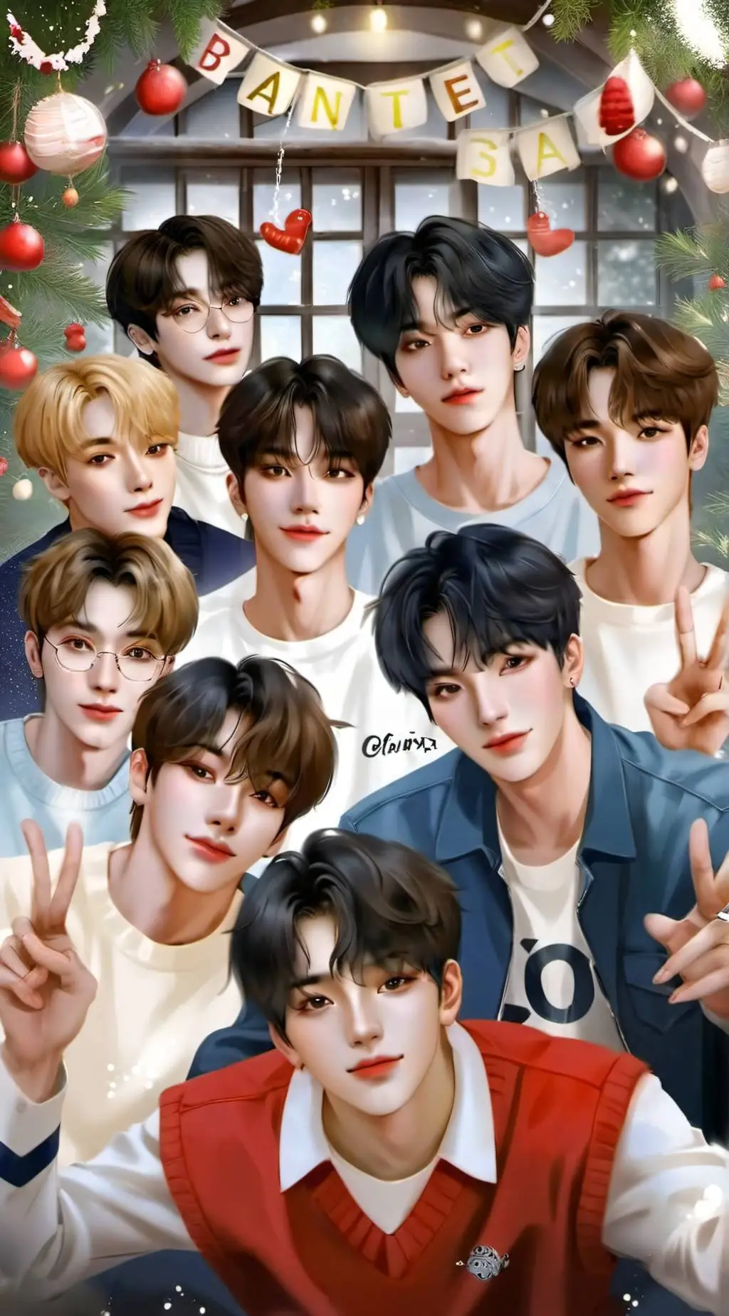 ai character: skz and enhypen  background