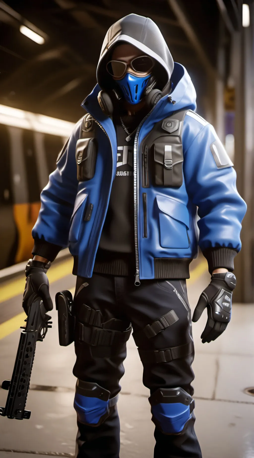 ai character: blue scorpion  background