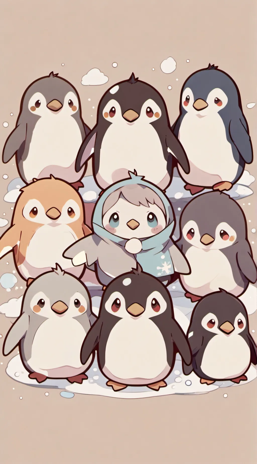 ai character: pengins background