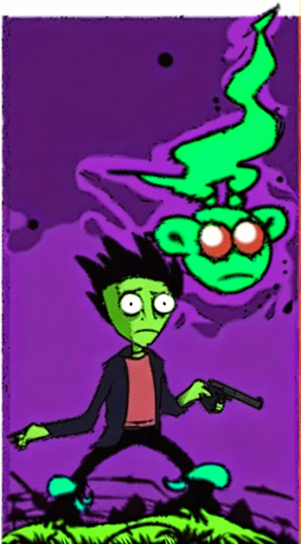 ai character: Ugly alien  background