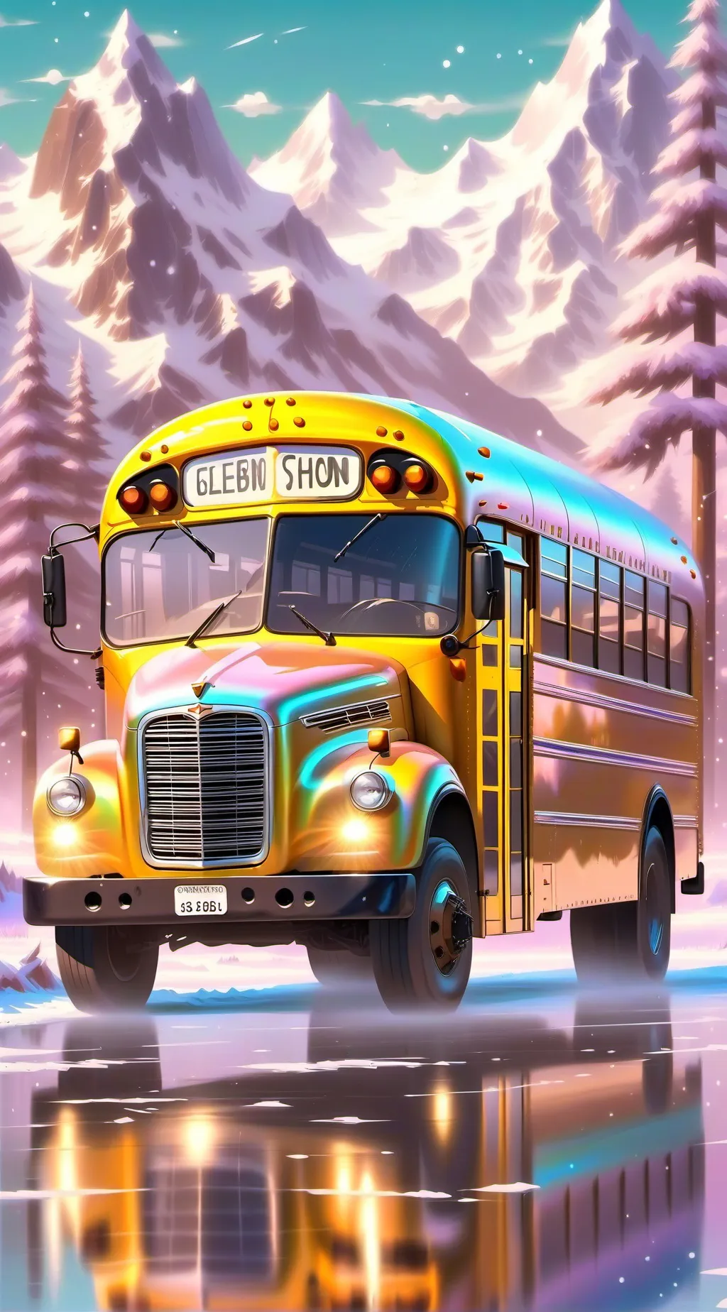 ai character: Talking school bus background