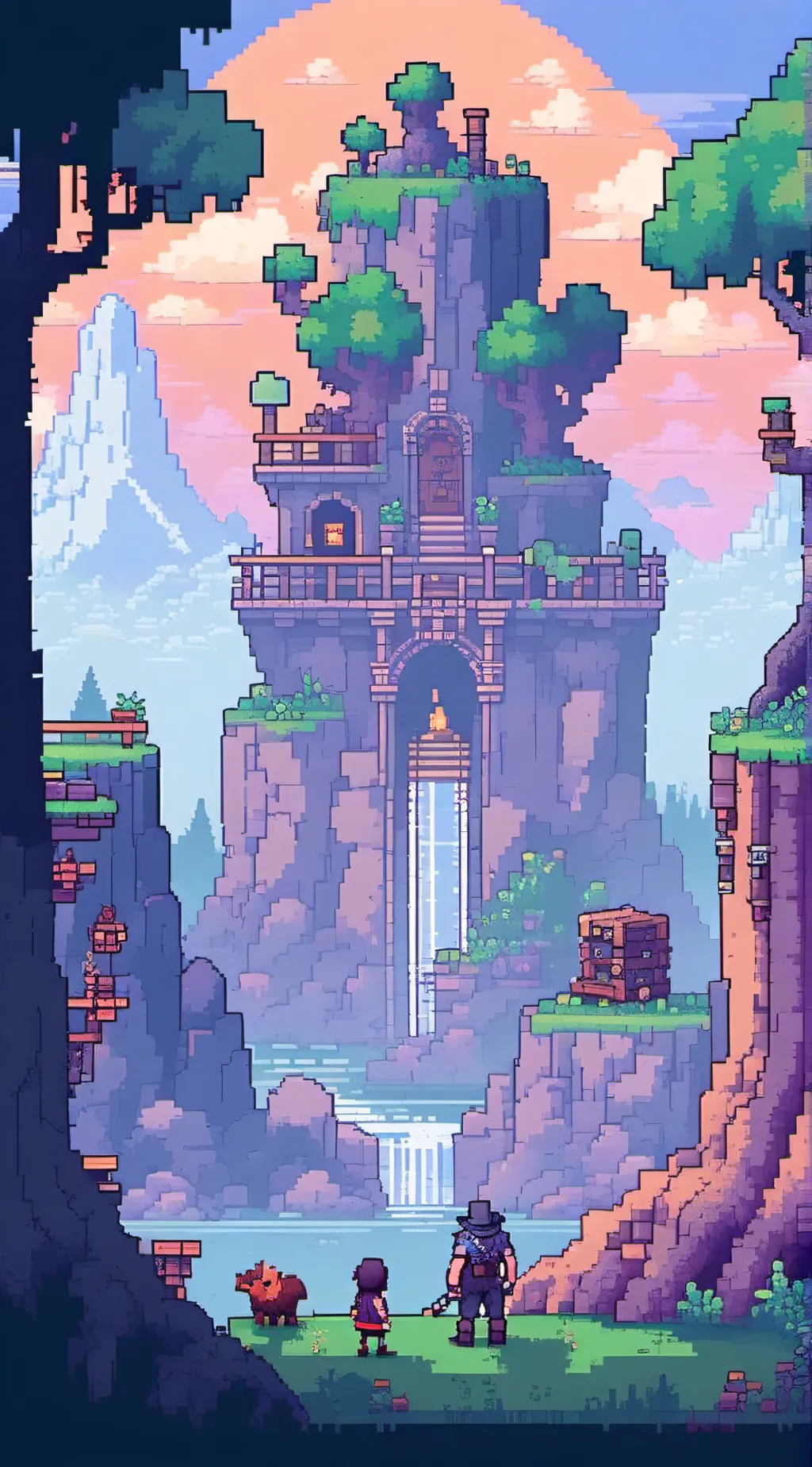 ai character: 8-bit adventure  background