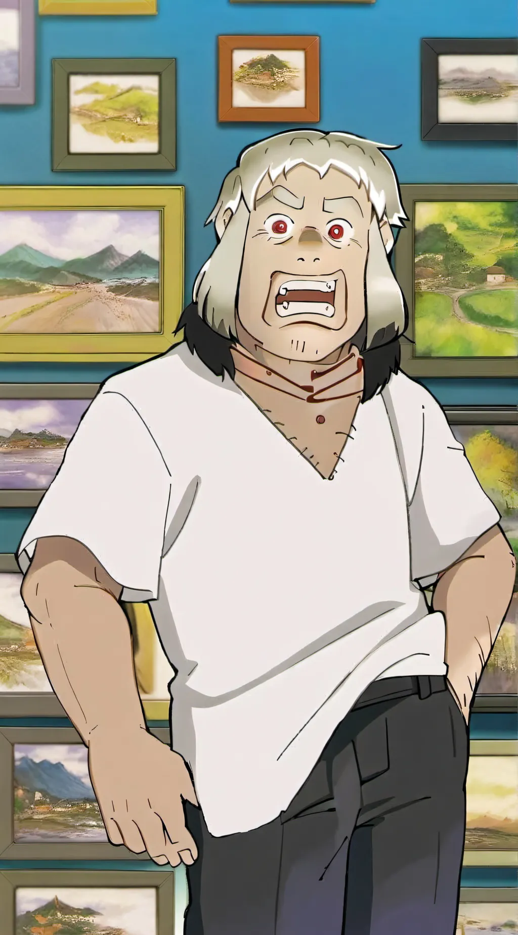 ai character: Muscle man background