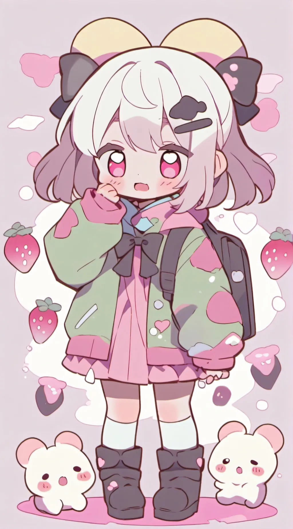 ai character: Crying Chibi girl background