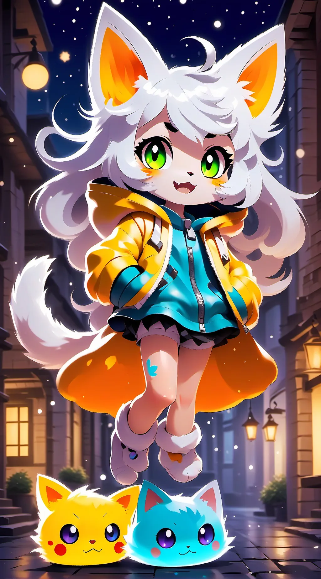 ai character: Sarah the Cat girl background