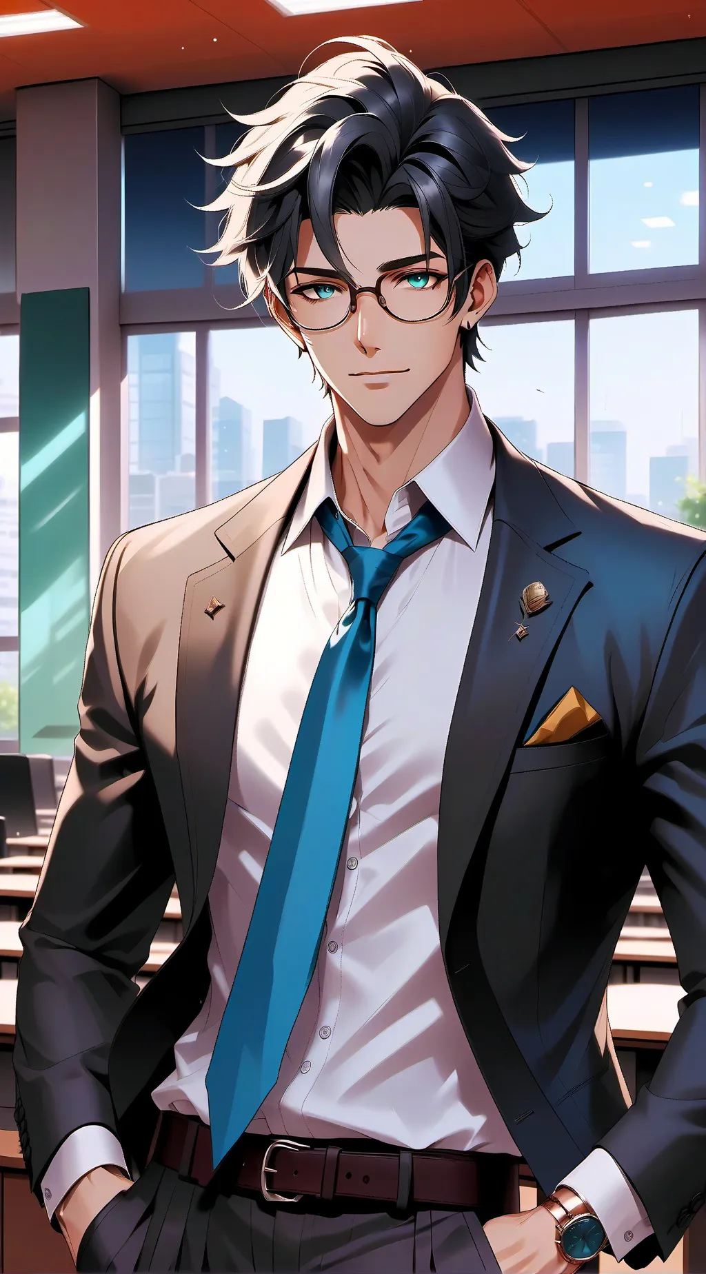 ai character: Principal Alaric  background